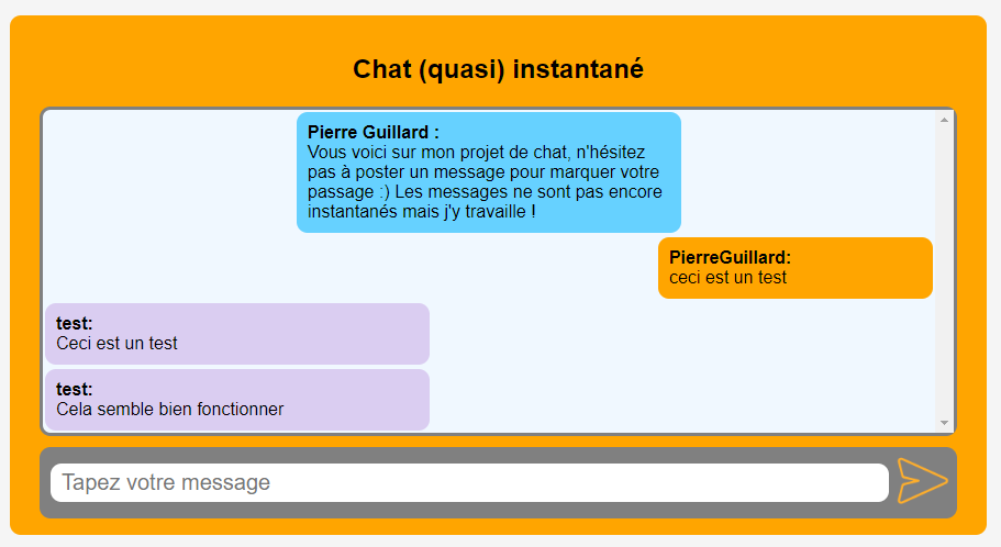 image du projet chat instantané